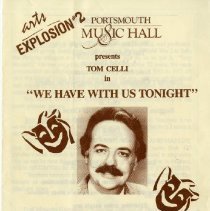 Portsmouth Music Hall presents Tom Celli in "We Have With Us Tonight," an evening with famed Canadian humorist and lecturer Stephen Leacock, directed by Paul Mroczka, Saturday, May 31, 1986... [program]